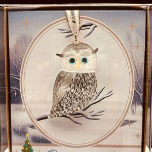 Snow Owl Glass Ornament Nature Inspired Home Decor Gift